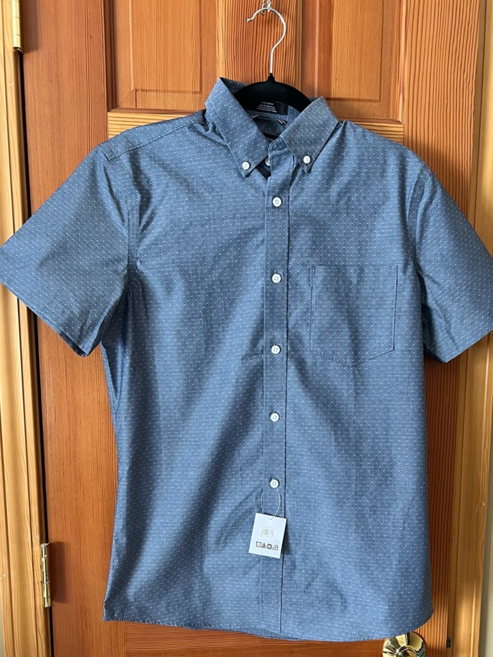Nordstrom Short-Sleeve Button-Down Shirt in Denim Blue